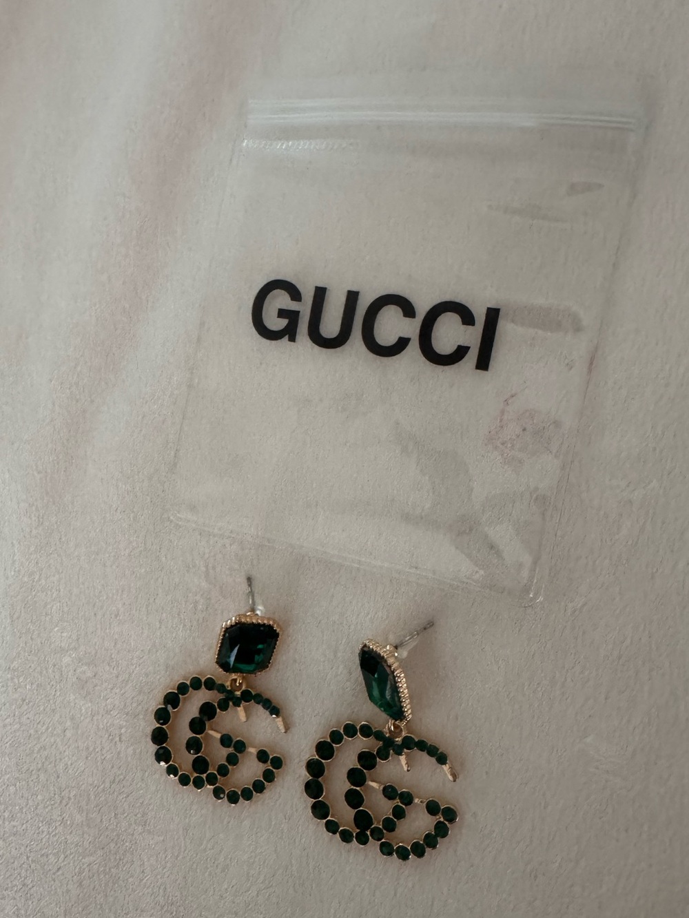 Emerald GG Drop Earrings - Picture 10 of 10